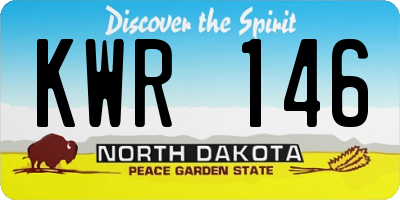 ND license plate KWR146