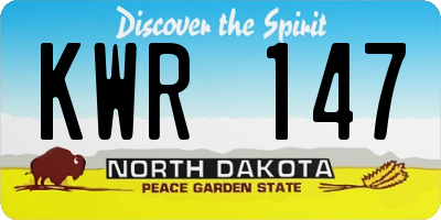 ND license plate KWR147