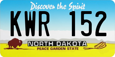 ND license plate KWR152