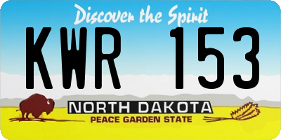 ND license plate KWR153