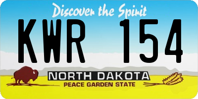 ND license plate KWR154