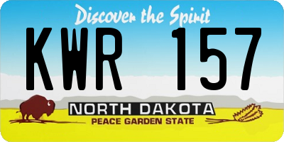 ND license plate KWR157