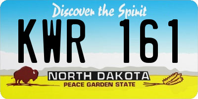 ND license plate KWR161