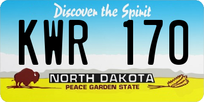 ND license plate KWR170