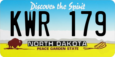 ND license plate KWR179
