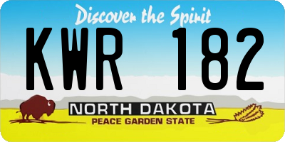 ND license plate KWR182