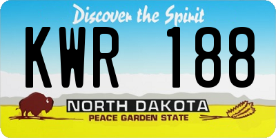 ND license plate KWR188