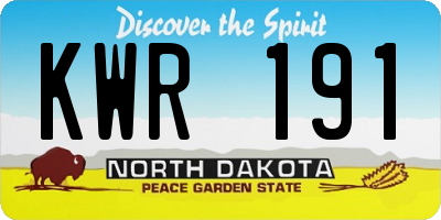 ND license plate KWR191