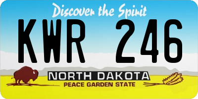 ND license plate KWR246
