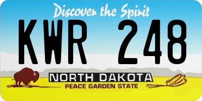 ND license plate KWR248