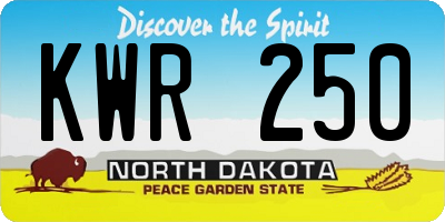 ND license plate KWR250