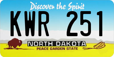 ND license plate KWR251