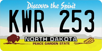 ND license plate KWR253
