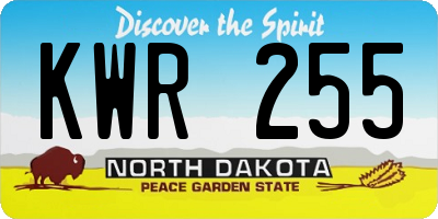 ND license plate KWR255