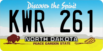 ND license plate KWR261