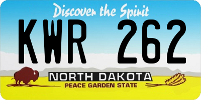 ND license plate KWR262