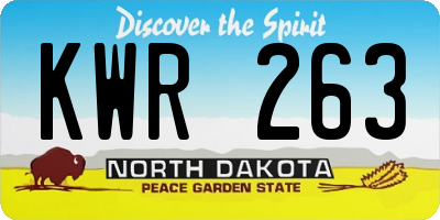 ND license plate KWR263