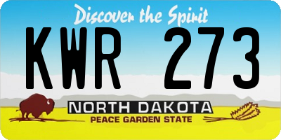 ND license plate KWR273