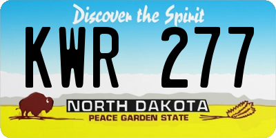 ND license plate KWR277