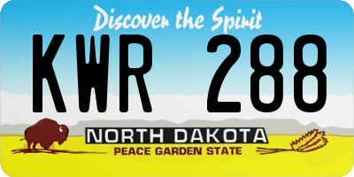 ND license plate KWR288