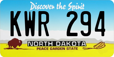 ND license plate KWR294