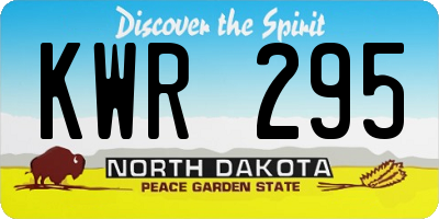 ND license plate KWR295