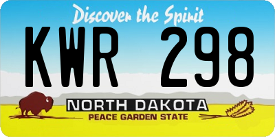 ND license plate KWR298