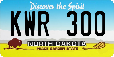 ND license plate KWR300