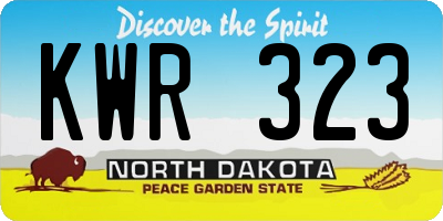ND license plate KWR323