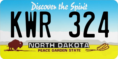 ND license plate KWR324