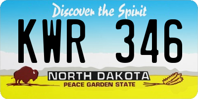 ND license plate KWR346