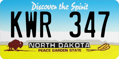 ND license plate KWR347