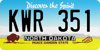 ND license plate KWR351