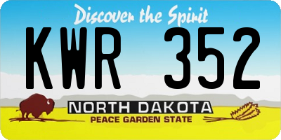 ND license plate KWR352
