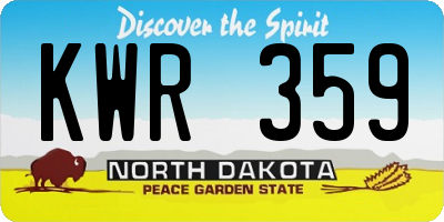 ND license plate KWR359