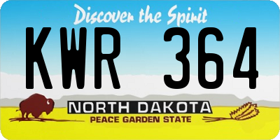 ND license plate KWR364