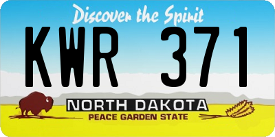 ND license plate KWR371