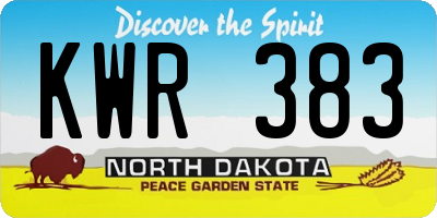 ND license plate KWR383
