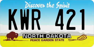 ND license plate KWR421