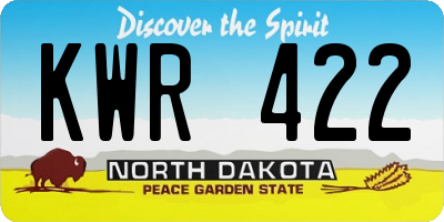 ND license plate KWR422
