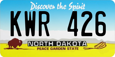 ND license plate KWR426
