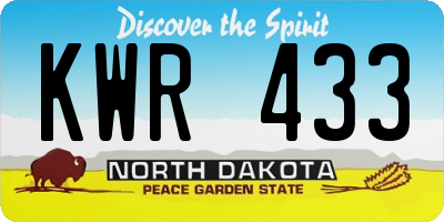 ND license plate KWR433