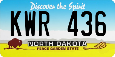 ND license plate KWR436