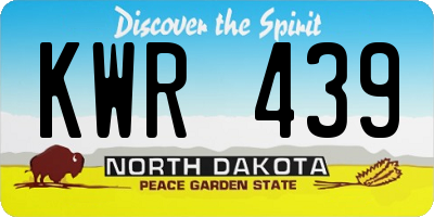 ND license plate KWR439