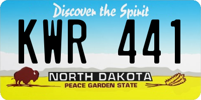 ND license plate KWR441