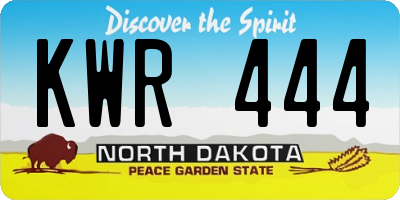 ND license plate KWR444