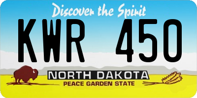 ND license plate KWR450