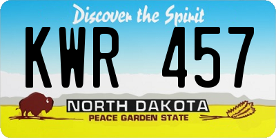 ND license plate KWR457