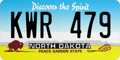 ND license plate KWR479