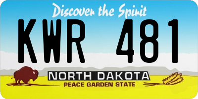 ND license plate KWR481